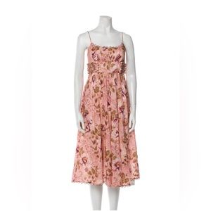 Zimmermann linen pink floral  Slip Dress